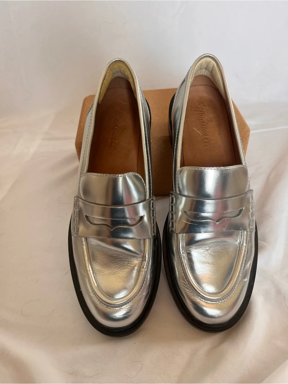 Madewell Silver Loafers